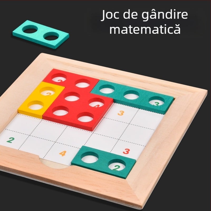 Joc din lemn pentru copii, stil Montessori, dezvoltare logică și matematică a gândirii, puzzle de masă pentru vârsta 4–6 ani (Material: lemn; Categoria: puzzle plat; Personalizare: mostre personalizate; Vârstă: 4–6 ani)