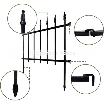 Gard metal pentru grădină, în stil pastoral, pliabil, pentru podea, strat unic