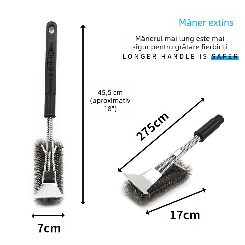 BORUI perie pentru grătar cu peri din oțel și mâner PP, pachet de 35 bucăți, origine Guangdong