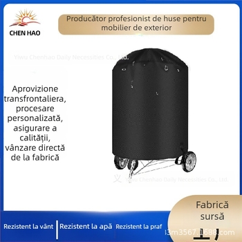 Acoperire pentru grătar exterior, formă de butoi – impermeabilă, UV rezistentă, anti-praf, rotundă din poliester (210D/420D/600D)