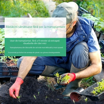 Miaro Unealtă manuală de grădină pentru transplantarea răsadurilor și formarea bulgărilor de pământ, cu mâner extensibil, din oțel (0.95 kg, 28.5×5.2×25 cm)