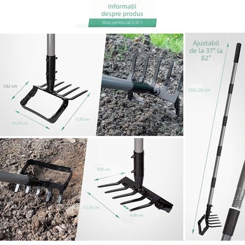 Lopată Stirrup – greblă de grădină cu două funcții, inel pentru burueni — (Brand: Isunpro; Personalizare: Suportată; Aplicație: Grădină/Agricultură; Tip: Stirrup Hoe)