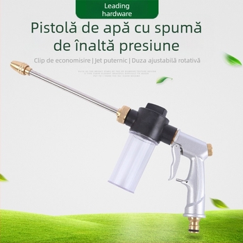Pistol de spălat auto din metal, cu cap din cupru și mâner din aliaj de aluminiu, rază de stropire 5–10 m, compatibil cu presiunea apei de la robinet