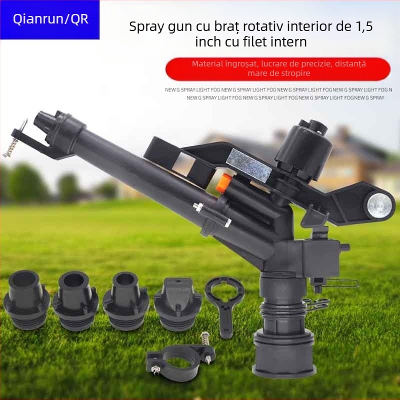 Qianrun duză de stropit cu braț rocker, pistol de irigare automată, rotativă pentru gazon, unealtă de economisire a apei
