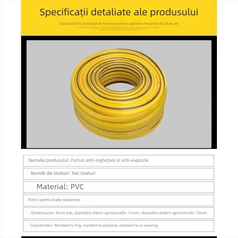Furtun de apă PVC, 72 g, pentru uz casnic, spălarea mașinii și udarea grădinii