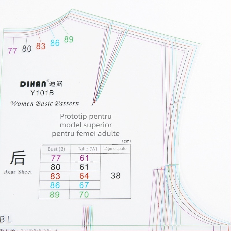 DIHAN Y101 1:1 Prototip de îmbrăcăminte pentru femei, Șablon de prototip, Croială japoneză (Brand: DIHAN; Import: Nu; Licență IP: Nu; Gen: Feminin)