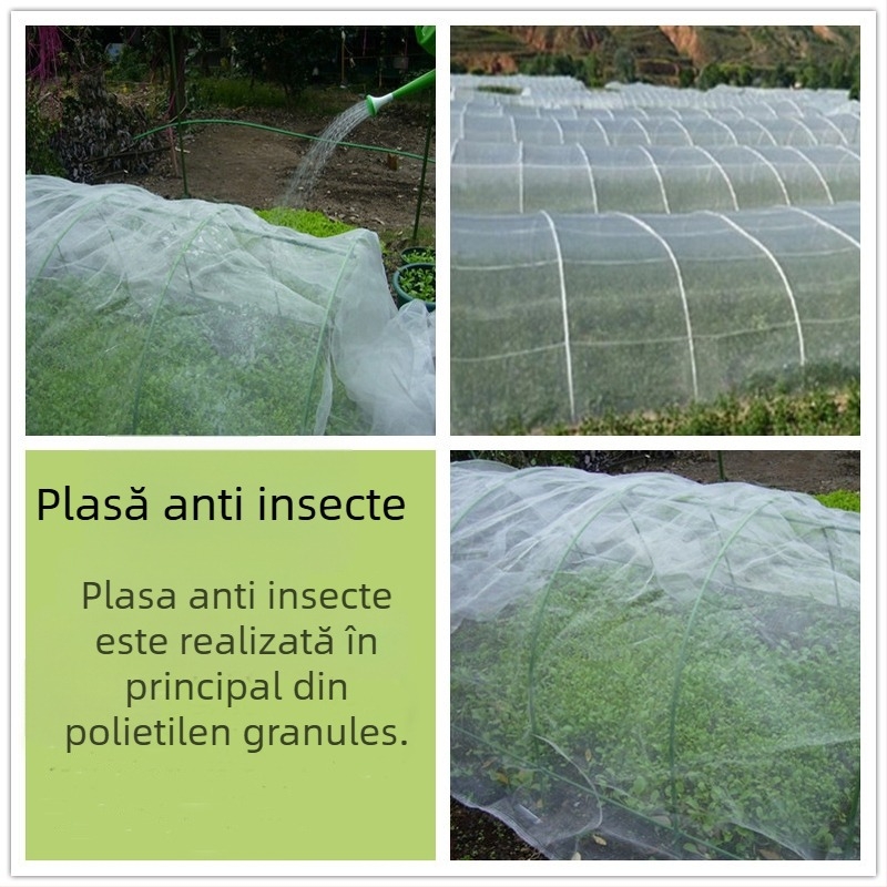 Plasă din nailon anti-insecte, ochiuri 40, diametru fir 1 mm, pentru protecția legumelor și florilor
