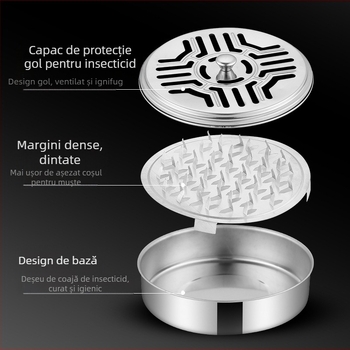 Cutie pentru coiluri anti țânțari, reutilizabilă, rezistentă la vânt, fără logo