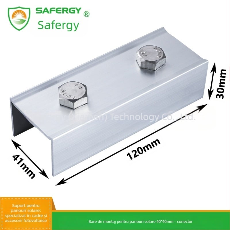 Conector pentru șină de montaj fotovoltaic solar, montaj rapid, aliaj de aluminiu