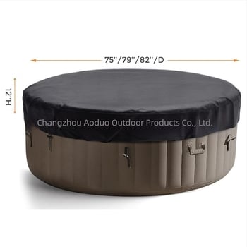 Husă circulară pentru cadă de exterior, din Oxford; impermeabilă, rezistentă la zăpadă, praf și raze de soare; destinat utilizării în exterior; personalizabilă cu logo tipărit