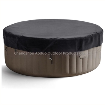 Husă circulară pentru cadă de exterior, din Oxford; impermeabilă, rezistentă la zăpadă, praf și raze de soare; destinat utilizării în exterior; personalizabilă cu logo tipărit