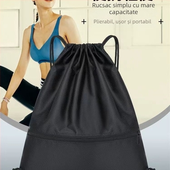 Rucsac cu șnur, logo tipărit, multifuncțional pentru sporturi în aer liber