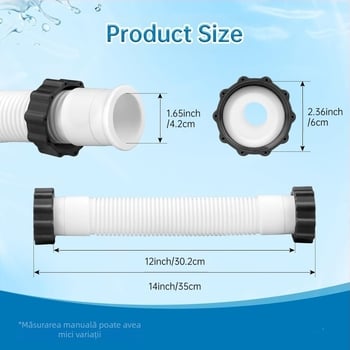 Furtun PVC pentru pompă de filtru cu nisip Intex — Compatibil cu Intex Sand Filter Pump, Model: Furtun