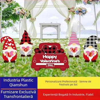 Semn de grădină de Ziua Îndrăgostiților — imprimare UV, impermeabil și rezistent la umezeală (Origine: Dongguan; Brand: DGQIANSHUN558, Ganshun; Imprimare UV; Impermeabil, rezistent la umezeală și UV rezistent)