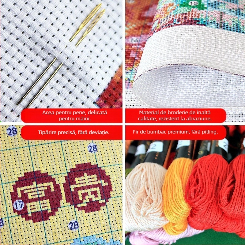 Kit de broderie cu cruce – model de personaj pe pânză 11CT, broderie cu cruce, stil modern minimalist