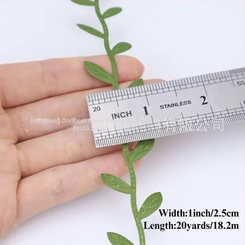 Dongcai panglică de dantelă din poliester, cu model frunză – pentru nunți și cadouri, DIY, buchete, împachetări, decor acasă