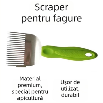 Oțel inoxidabil, furcă de tăiere a mierii cu 18 dinți și cuțit pentru tăierea mierii, unelte pentru apicultură, rezistent la rugină