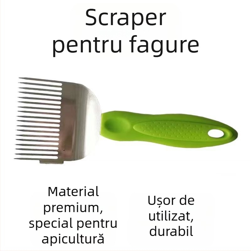 Oțel inoxidabil, furcă de tăiere a mierii cu 18 dinți și cuțit pentru tăierea mierii, unelte pentru apicultură, rezistent la rugină