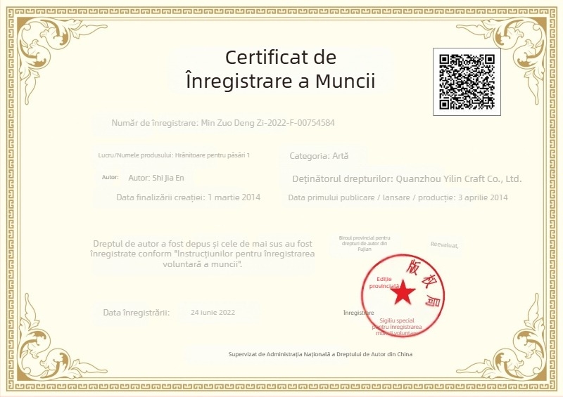 Hrănitoare de păsări suspendată din fier, decor din fier lucrat manual în stil retro, alimentare automată, set 24, greutate netă 245–345 g