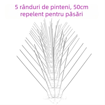 MZK-698 Țepi din oțel inoxidabil pentru balcoane — descurajează urcarea pisicilor și a păsărilor, 5 rânduri, 60 țepi; Brand MZK; Neimportat; Fără personalizare.