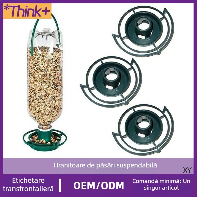 Hranitor de păsări pentru exterior, cu design de agățare pe balcon, semi-automat, detașabil, impermeabil, pentru vrăbii