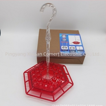 Hrănitor pentru colibri, suspensat, hexagonal, cu cârlig – pentru grădină, plastic, cutie 60 buc