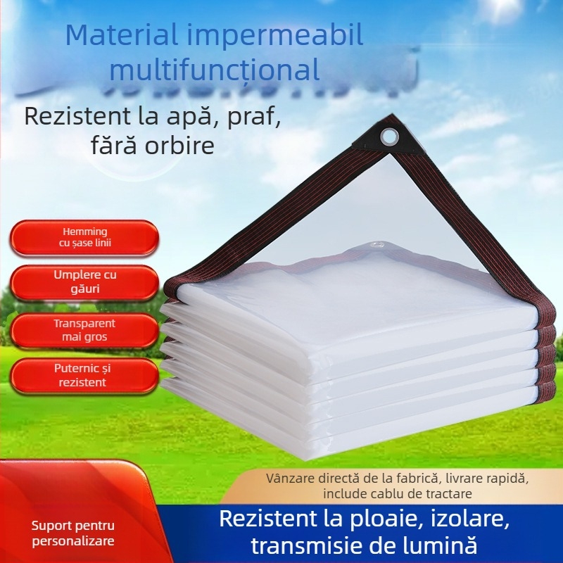 Protecţie transparentă multifuncțională din PE, finisaj mat; rezistent la vânt și ploaie; transmite lumina și oferă izolație împotriva frigului; imprimare logo disponibil; personalizare