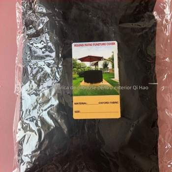 Husă rotundă pentru mobilier de exterior cu bandă reflectorizantă, din Oxford 210D/420D, pentru mese și scaune rotunde