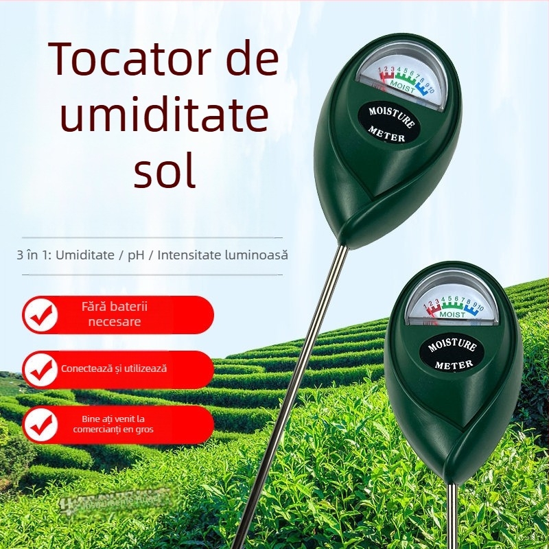 Senzor de umiditate a solului cu sondă cu ac unic, vârf rotund, instrument portabil pentru grădină (profesional)