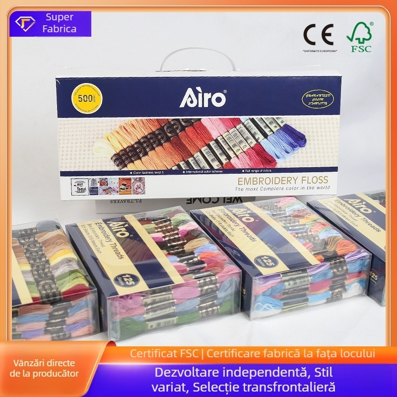 Fire de broderie airo, poliester, pentru genți, haine și textile de uz casnic