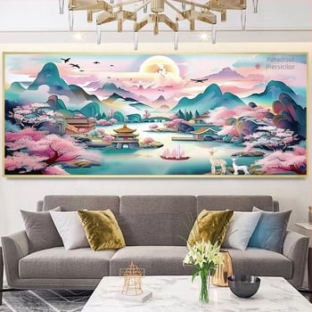 Taoyuan Wonderland Broderie în Cruce – Mare peisaj, kit broderie pe pânză de bumbac 11CT pentru living și dormitor