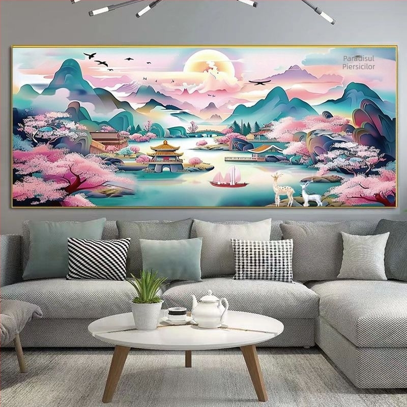 Taoyuan Wonderland Broderie în Cruce – Mare peisaj, kit broderie pe pânză de bumbac 11CT pentru living și dormitor