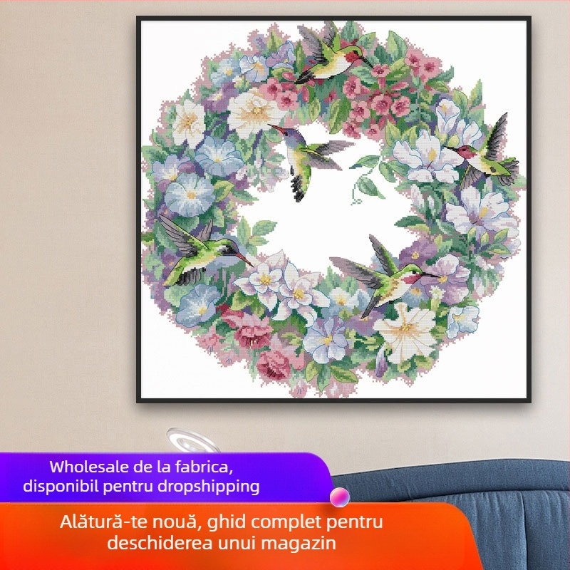 Set de broderie în cruce pentru decor sufragerie, pânză de bumbac 11CT, broderie pe o singură față