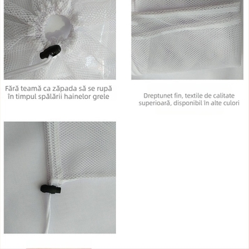 Sac de spălat cu șnur, plasă dublă (fină și groasă) pentru îngrijirea hainelor, a perdelelor și a păturilor — poliester, Tianlu