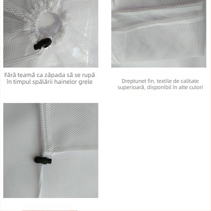 Sac de spălat cu șnur, plasă dublă (fină și groasă) pentru îngrijirea hainelor, a perdelelor și a păturilor — poliester, Tianlu
