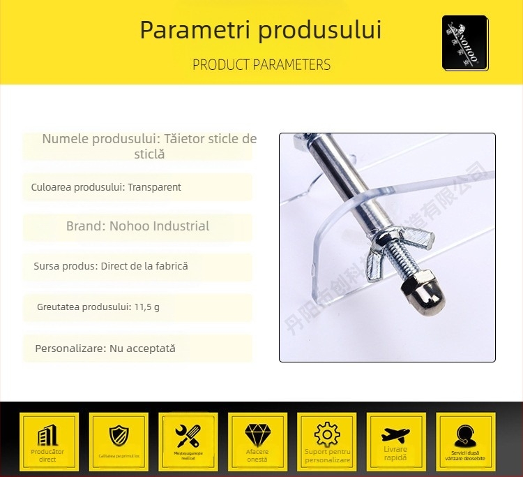 NOHOO Instrument de tăiere a sticlei pentru sticle – personalizare DIY, grosime tăiere 2, pentru tăierea sticlei