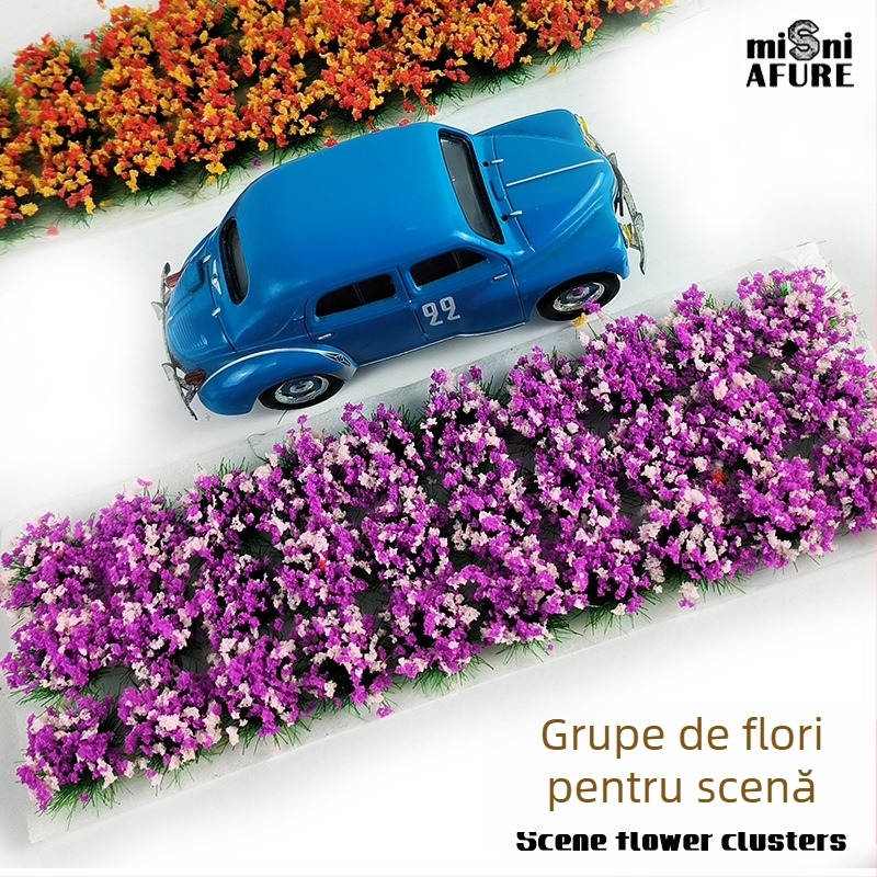 Peisaj miniatural cu grup de flori – rășină, Times miniature model, 1 cutie/30 bucăți, DIY posibil, asamblat
