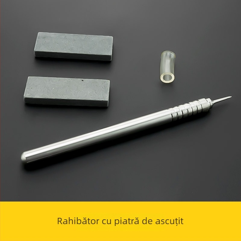 Pen de gravură auxiliar din oțel inoxidabil pentru modele Gundam, precizie, cu piatră de șlefuire (Jiuling • China • prelucrarea pietrei)