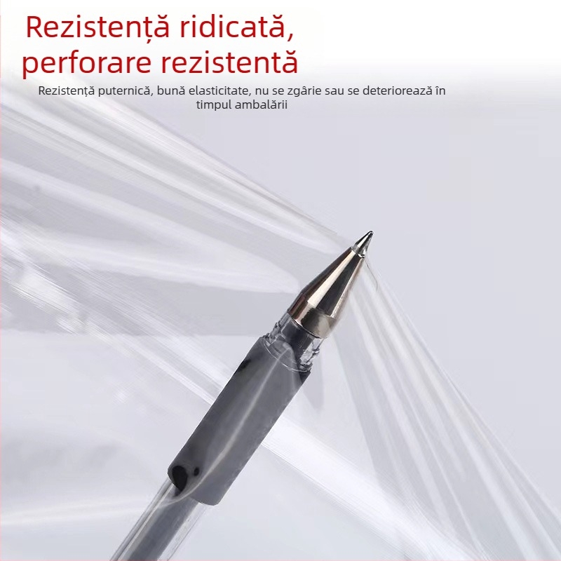 Film întins PE cu nucleu din hârtie – lungime 100 – înveliș protector autoadeziv pentru ambalare industrială – personalizabil