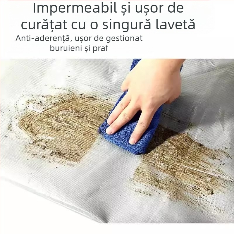 Covor de camping exterior, gros, cu două fețe – material PE, impermeabil, protecție UV