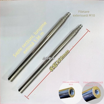 Lampa de creștere a plantelor cu tijă telescopic din oțel inoxidabil, model 13-280, tijă 16-223