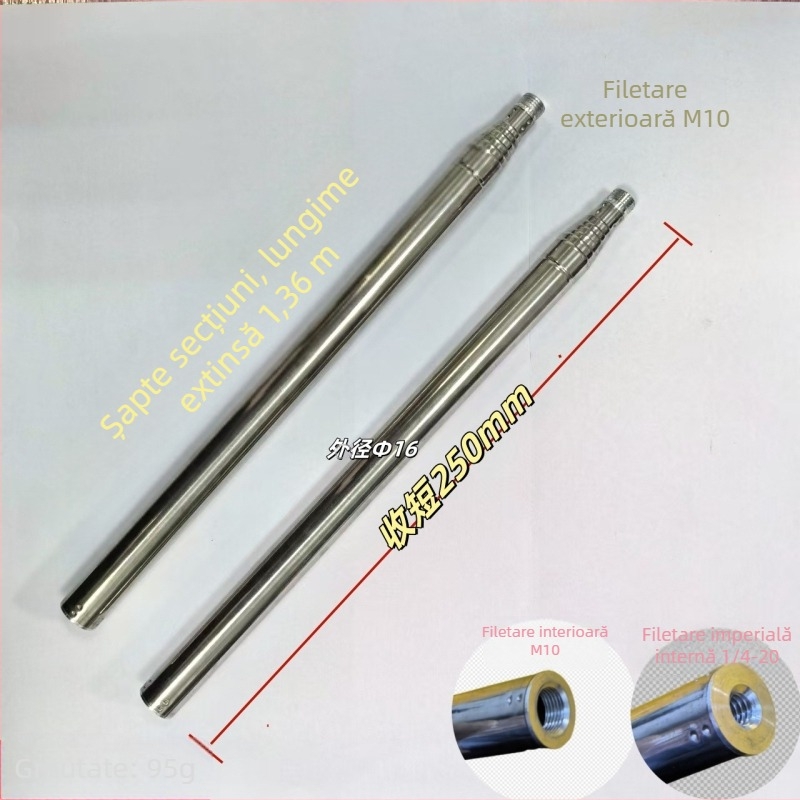 Lampa de creștere a plantelor cu tijă telescopic din oțel inoxidabil, model 13-280, tijă 16-223