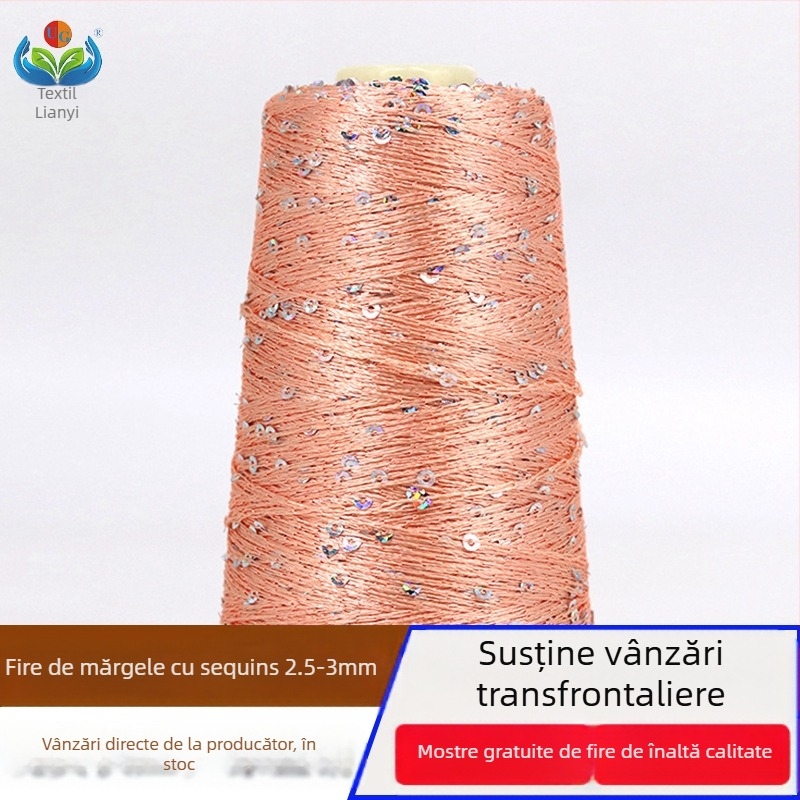 Fire decorativ cu mărgele – ring-spun, formă butoi, pentru țesut, UG