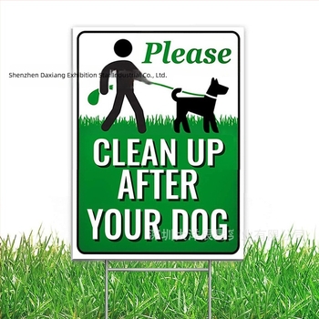 Panou de avertizare pentru curte exterioară: interzice urinarea și defecarea câinilor, dublă față, pentru curățarea excrementelor canine; fabricat în China