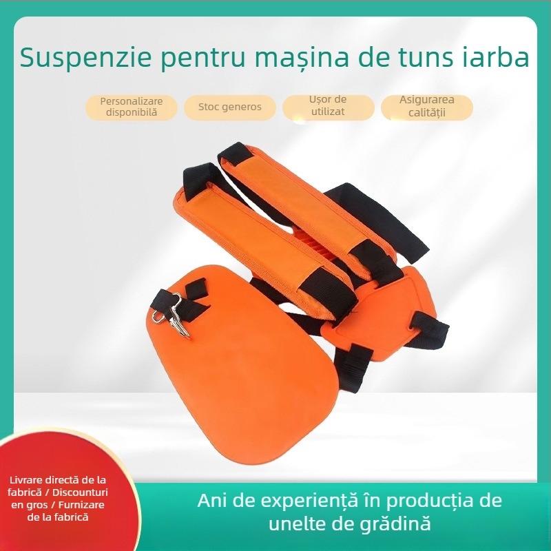 Curea pentru cositoare de gazon cu pernă moale, confortabilă și economisire a efortului, curea de umăr cu un singur cârlig