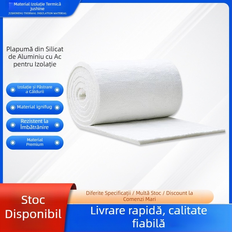 Material izolant termic din silicat de aluminiu, pânză ceramică din fibre cu ace, nucleu: pânză din silicat de aluminiu, formă fibrosă, formă în spirală, rezistență la foc