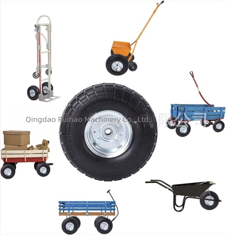 Roată solidă pentru cărucior de depozit – Roată PU spumă, spițe metalice, cameră internă, sarcină maximă 265 kg, presiune maximă 200 psi, lagare personalizabile