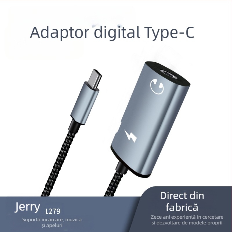 SALAMOER JS-39 cablu adaptor Type-C pentru căști, pentru dispozitive Android cu interfață Type-C, etichetă privată licențiată