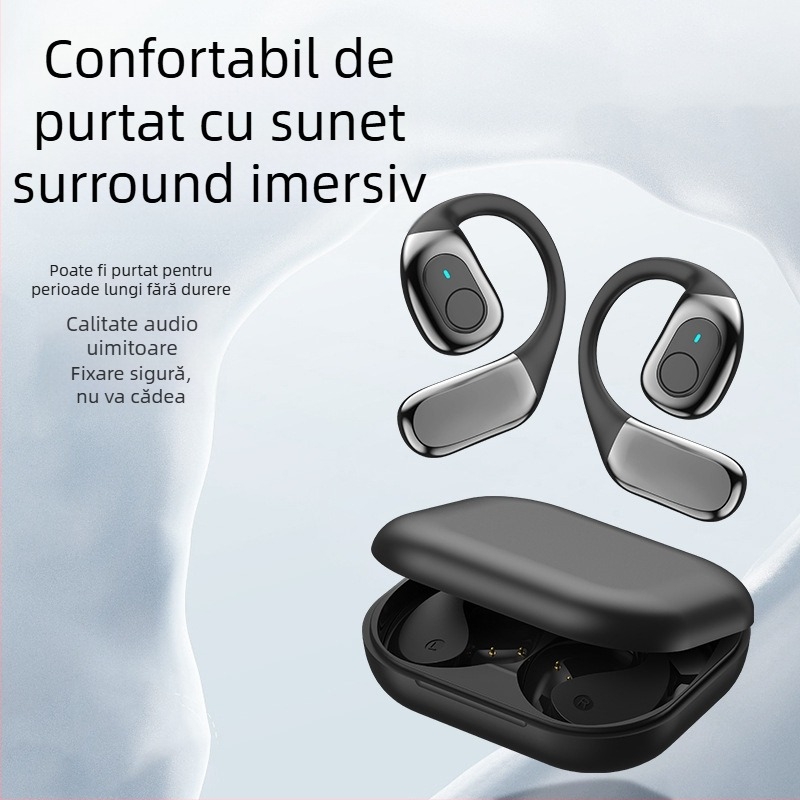 Căști Bluetooth cu conducție osoasă – design deschis, pentru sport, 5.4, IPX5, autonomie peste 8 h, rază 10 m