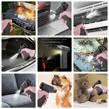 KD10 Suflu portabil cu turbofan pentru exterior – Motor DC fără perii, 10W, 7.4V, 6 trepte flux de aer, Protecție la supraîncălzire